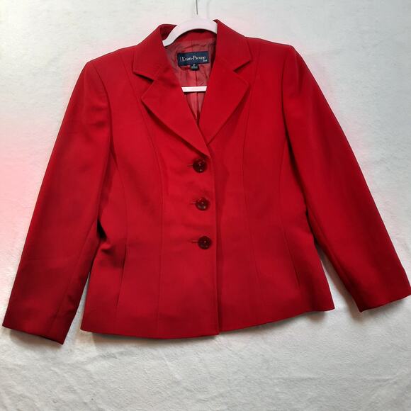 Evan-Picone 2 Piece Suit Blazer & Skirt Red Size 8P Work Career Professional - Picture 4 of 16